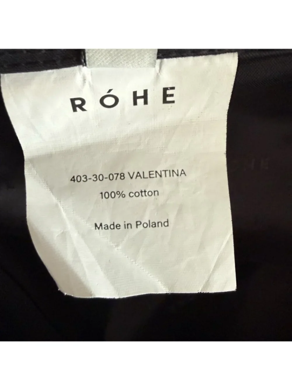 Róhe Valentina Black Cotton Trousers Pants Cropped High Rise Size 40